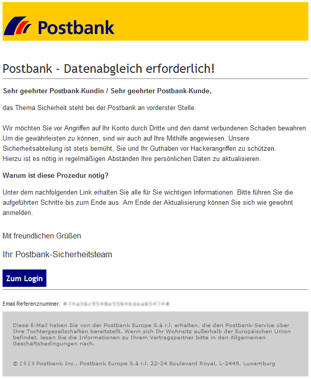 Postbank phishing